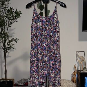 Umgee Colorful Floral High Low Dress